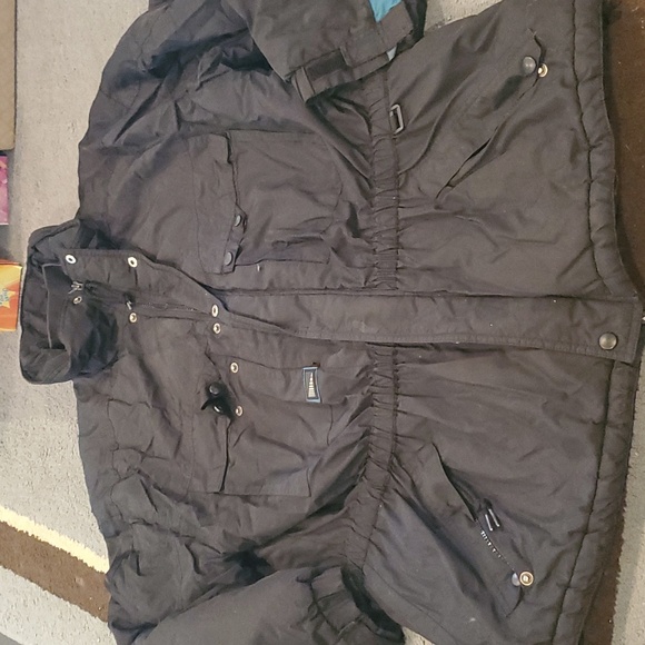 Men's retro XL cornice ski jacket black and green